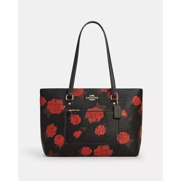 NWT Bundle COACH Station Tote Bag Floral CCE23 Leather & CAX00 Swagger Chain - Picture 10 of 16